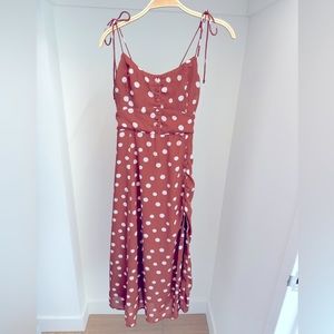 Abercrombie and Fitch Tie-Strap Corset Midi Dress